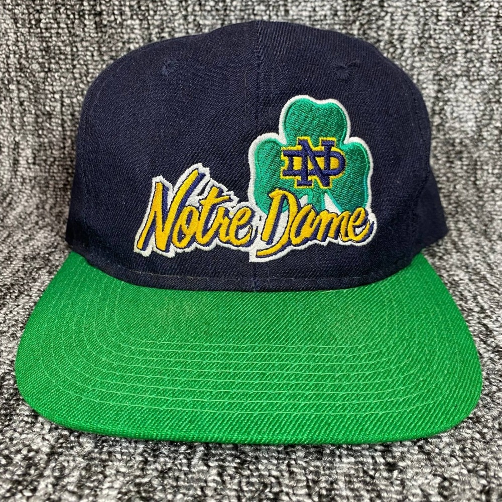 Vintage Notre Dame Fighting Irish Snapback Hat The Game Big Logo Shamrock 90s